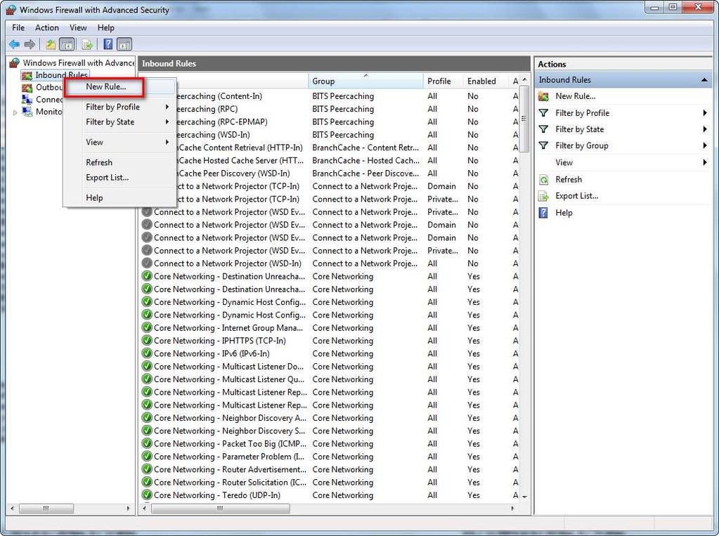 3. Server Firewall Settings Configure the firewall exceptions Press + R to open the Run menu type " wf.