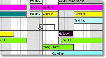 Working with bookings 3. Move the outlined booking to the new location.
