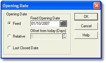 Working with notebook pages Set the opening date as follows: Specify a fixed date if you want the notebook page to open always at the same date.