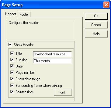 The Retain Report Writer Define header details as follows: Show header - show or hide the whole header. Title - show or hide the report title and type a title of the report.