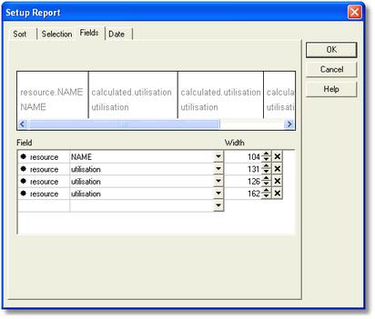 data. In the 'Setup Report' dialog, selecting multiple instances of a