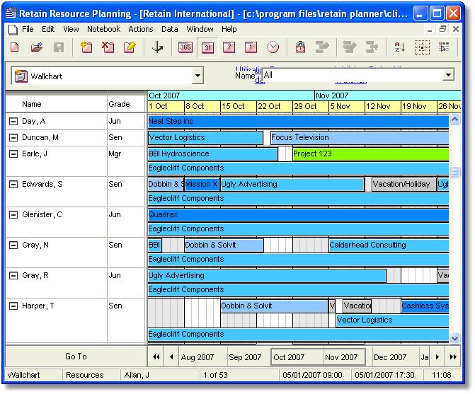 Introduction 1.2 About Retain Retain Resource Planning System is a flexible planning tool for viewing and manipulating staff and job allocations through a user friendly graphical interface.