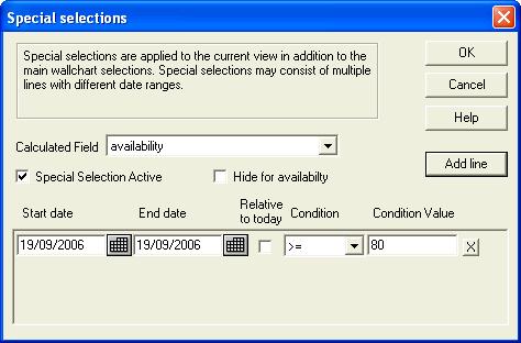 Sorting and selecting 4. Amend your special selection using the 'Special Selections' dialog if required and click 'OK'.