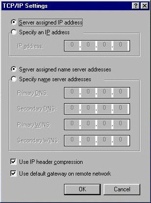 Step 5. To set the default gateway for the remote network, right-click the new connection icon, and select Properties from the pop-up menu. Go to the Server Types tab and click the TCP/IP Settings.