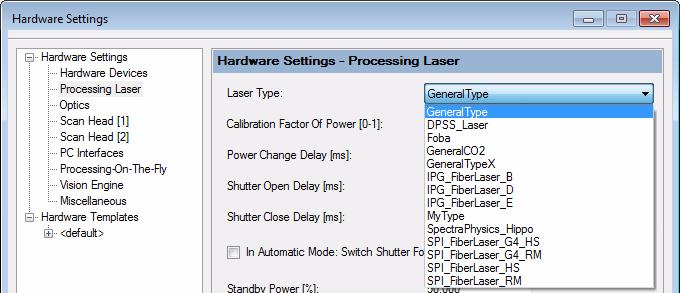 In the Hardware Settings dialog box, select directory Scan Head [1] (see figure 2). Open the Windows standard Open dialog box, via button {.