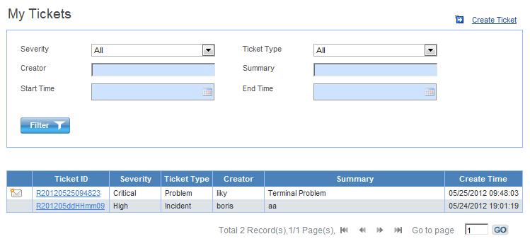 Input filter conditions and click Filter button, system will present the wanted records below.