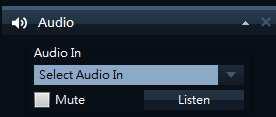 Audio (Microphones) The SW supports incoming audio: From the SW you can listen to live recordings from microphones attached to cameras. You handle audio in the Live tab s Audio pane.