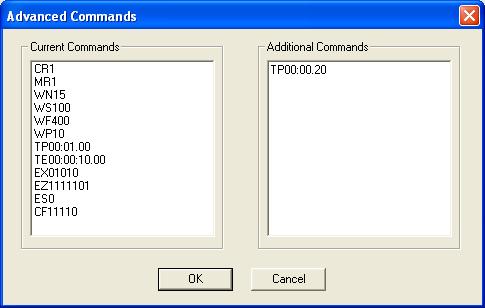 20 command to the Additional Commands box to set the ping time to the minimum recommended value.