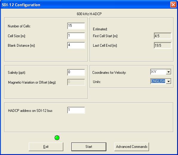 Collecting Real-Time Data with WinH-ADCP 3 Setup the Channel Master for SDI-12 On the Configure menu, click Setup Wizard and