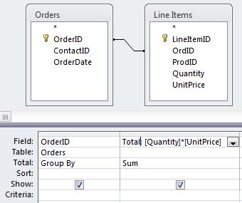 Example: SUM Find the total of each order, i.e., the sum of the extended prices for each line item within an order.