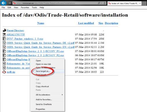 http://mirrorserver/dav/odis/trade- Retail/software/installation/ 3.