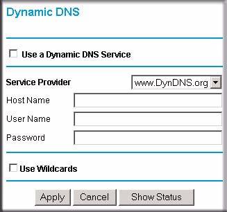 a. Under the Advanced Heading, select Dyanmic DNS to display the Dynamic DNS Setup screen: Figure B-7 b.