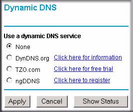 a. From the main menu, select Dynamic DNS to display the Dynamic DNS Setup screen: Figure B-9 b.