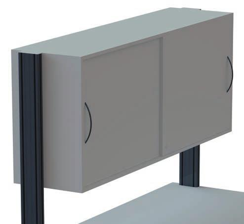 K. PROFI SET-UPS AND RACKS PROFI SHELF RACK WITH SLIDING DOOR Depth: 4mm. Colour: light grey, pearl structure.