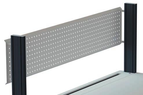 Perforated sheet steel (,mm thick) with surrounding reinforcement. Incl. assembly set. Depth: 4mm.