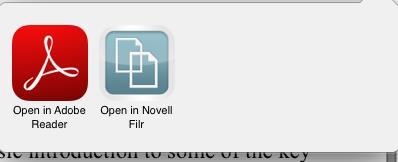 Select Open in Novell Filr.