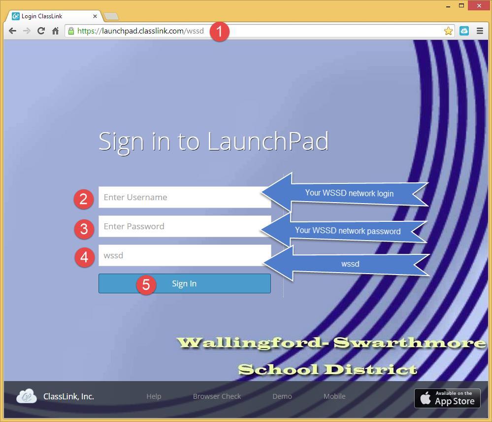 ClassLink Student Directions 1. Logging-in Open a web browser, any browser and visit https://launchpad.classlink.