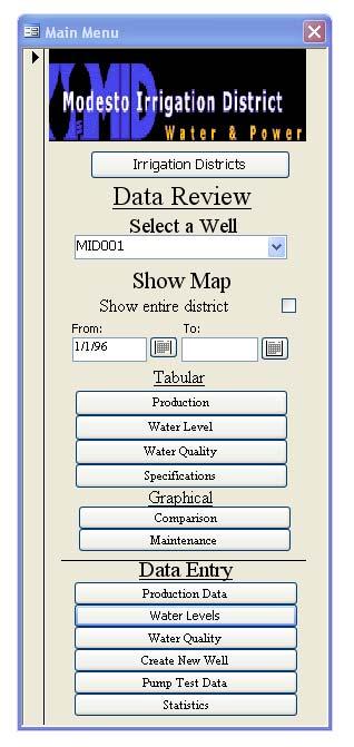 Water Level Data Input Enter water level data, including Well, Measurement Date, and Current data for either Static and/or Operational Water Levels.