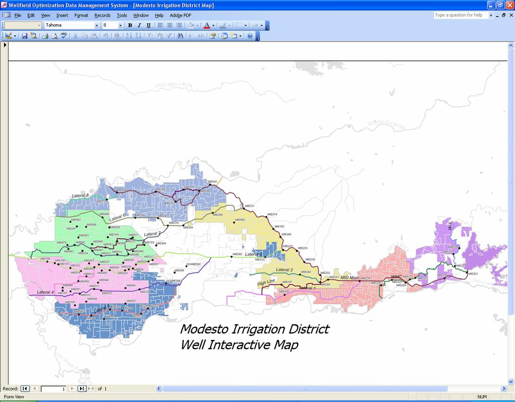 6.2 Using the DSS Interactive Well Selection Map After selecting the DSS tool from the tools menu the system map will be displayed.