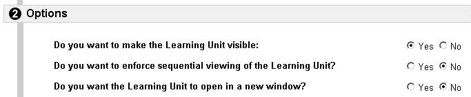 Add a Learning Unit Learning Units may be added to any content area with the exception of Announcements, Staff Information, and External Links.