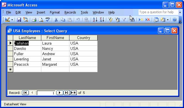 Figure 1-26 Criteria And-Or Rows Defines one or a set of limiting condition(s), such as = USA. Webster s definition of a query is: Que-ry 1. A question; an inquiry. 2.
