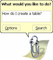 The Office Assistant is a cute animated character (a paperclip, by default) that can answer your questions, offer tips, and provide help for all of Access s