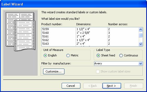 Figure 2-30 Step Four: Select the fields and enter the text you want to see on your labels. Figure 2-31 The completed labels.