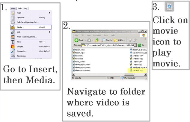 Inserting a Video Notes Browser The Notes Browser allows you to make notes about a page.