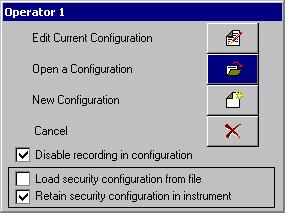 3 Loading a Configuration into a Recorder 1. Insert the media card containing the configuration file into recorder. 2. Select archiving on- or off-line as required (if prompted). 3.