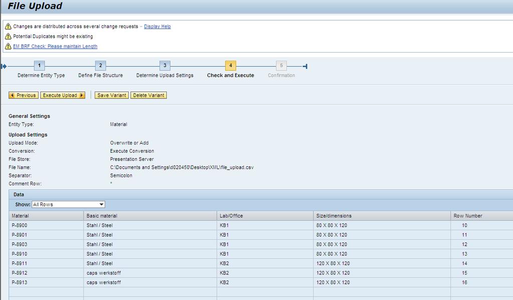 Internal Comment Customer entities and fields SAP does not support the upload of Entity