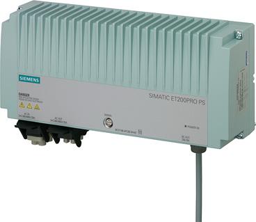 3-phase, 24 V DC (ET 200pro) Overview The SIMATIC ET 200pro PS power supply unit with degree of protection IP67 is used as the electronics/encoder supply and load voltage supply of the new SIMATIC ET