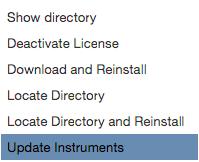 Step 3: Download and Install the Instrument Updates for each PLAY Library These instructions guide you through the process of installing an Instrument Update through the Installation Center.