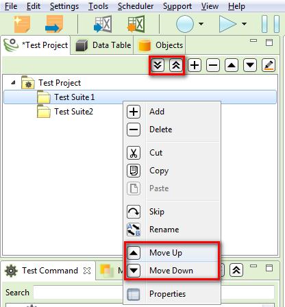 3.2.2.4 Cut, Copy, Skip a Test Suite Select a Test Suite and