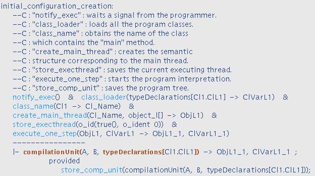 Figure 7: Initial Conguration. corresponding Typol rule. We simulate concurrency by interleaving between program threads.