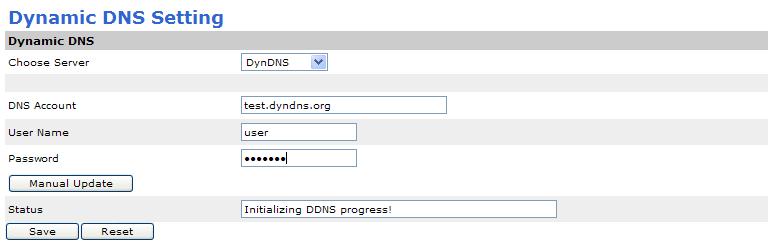 ) Hit the upgrade button and follow the directions carefully. DDNS The DDNS section allows you to setup the 9258 HP with a DDNS server (i.e. www.dyndns.com).