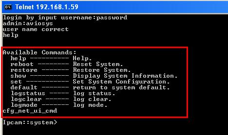) Then type help for a list of all the commands. All the commands are explained in telnet please read the syntax carefully. 9.) Frequently Asked Questions (F.A.Q) Q1: How do I reset the device back to manufacturer default values?