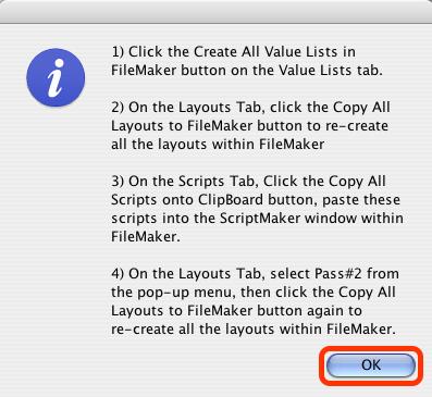 Step 7 - Create Value Lists Click the Ok button on the information dialog.