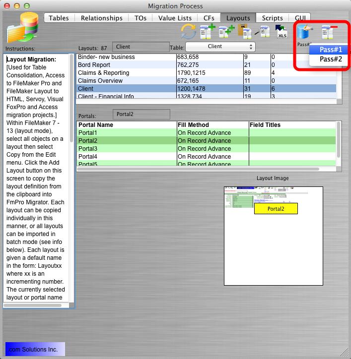 Step 7 - Create Layouts - Pass#1 On the Layouts tab, click the Create All Layouts in FileMaker button.