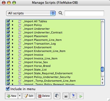 Step 8 - Paste Scripts into FileMaker Open the FileMaker Script Workspace window, and select