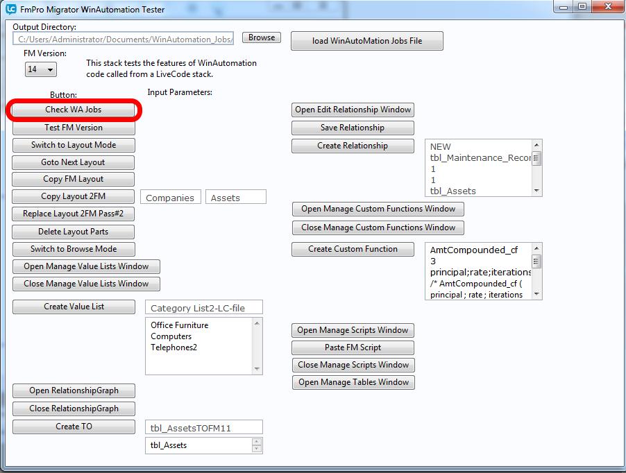 Setup Clicking the Check WA Jobs button creates the WinAutomation_Jobs folder within the Documents directory. The _FmPro Migrator WA Jobs.exe and _FmPro Migrator WA Jobs.