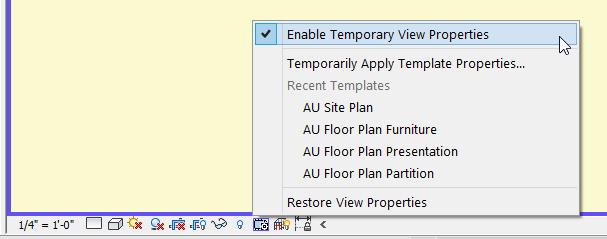 Using Temporary View Properties Allow user to temporarily change view properties Keeps views from being changed