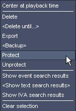 40 en Playback window Bosch Video Client To export a selection: Select a time period in the timeline, right-click this selection and click Export. The Export dialog box opens.