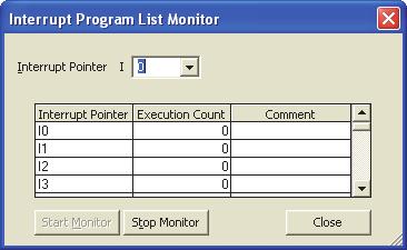 CHAPTER 3 CPU MODULE FUNCTIONS 3.15 Interrupt Program List Monitor This function displays the number of executions of an interrupt program.