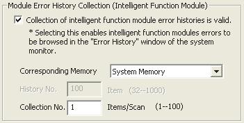CHAPTER 3 CPU MODULE FUNCTIONS (4) Setting procedure On the "PLC RAS" tab, select "Collection of intelligent function module error histories is valid.