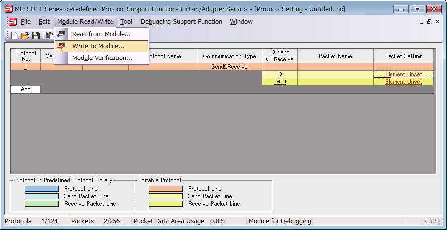 CHAPTER 3 CPU MODULE FUNCTIONS 6. Write the protocol setting data to the CPU module.