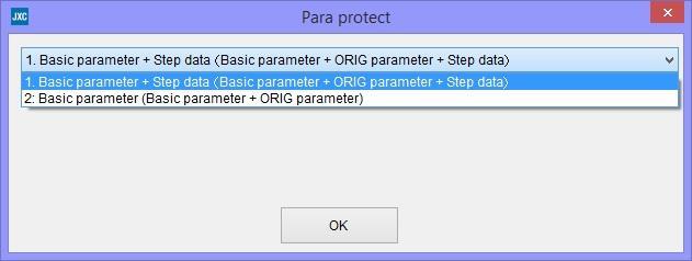 a) Display the Parameter window and select Profile parameter group From the View (V) menu in the main window, select the Parameter window. Refer to section "4.