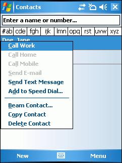 4-10 MC70 User Guide Figure 4-14 Contacts Menu 3. Tap Add to Speed Dial.