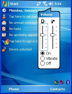 ActiveSync Active connection between the EDA and the development PC. Speaker Icon To adjust the system volume using the Speaker icon in the navigation bar: 1. Tap the Speaker icon.
