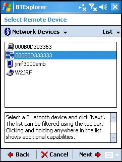 3-6 MC70 User Guide Figure 3-5 Select Remote Device Window 5.
