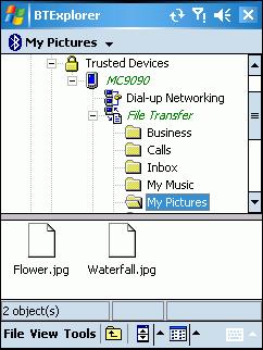 3-14 MC70 User Guide Figure 3-21 Remote Device Folders 9. Tap and hold on the file. A pop-up menu appears. 10.